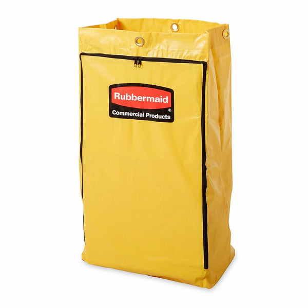 Rubbermaid FG618300 Vinyl Replacement Bag with Zipper for Cleaning Cart, 17.25" Length, 10.50" Width, 30.50" Height, Yellow