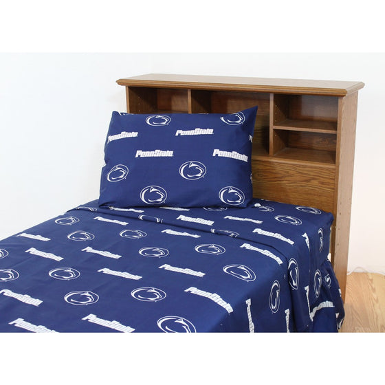 College Covers Penn State Nittany Lions Printed Sheet Set - Twin - Solid