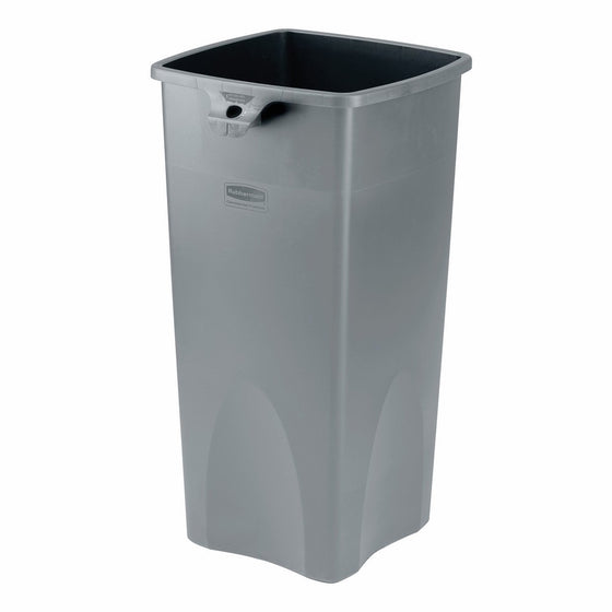 Rubbermaid Commercial FG356988GRAY Square 23-Gallon Untouchable Trash Can, Gray