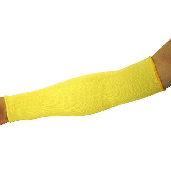 G & F 58126 100% Kevlar 18-Inch Cut Resistant Knit Sleeve without Thumb hole, Yellow, Sold by 1 piece