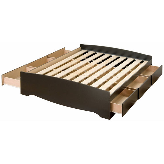 Prepac Black Queen Mate's Platform Storage Bed with 6 Drawers