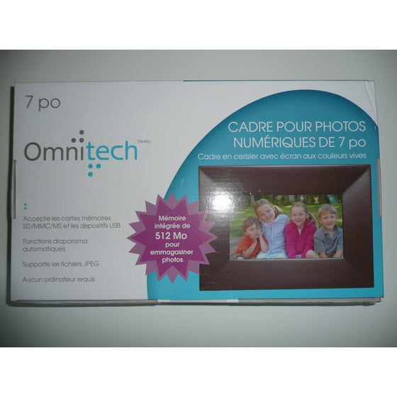 Omnitech 7 in digital photo frame 512MB built-in memory