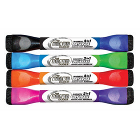 Board Dudes Double-Sided Magnetic Dry Erase Markers Assorted Colors 4-Pack (DDX89)