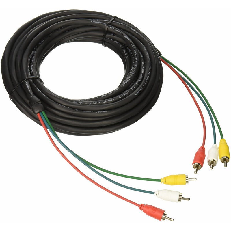 C2G 40525 Composite Video and Stereo Audio Cable M/M with Low Profile Connectors, Plenum CMP-Rated, Black (35 Feet, 10.66 Meters)