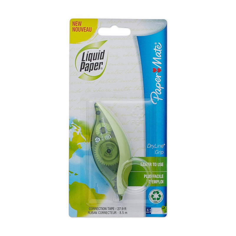 Paper Mate Liquid Paper DryLine Grip Correction Tape, Recycled, 1 Count