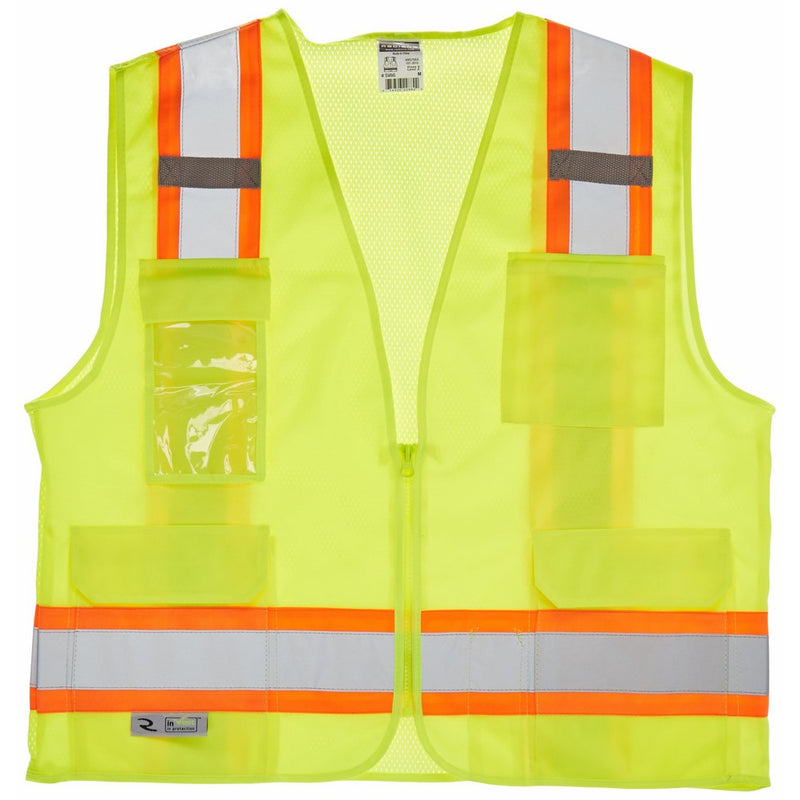 Radians SV6GM Two Tone Surveyor Class 2 Safety Vest, Medium, High visibility Green