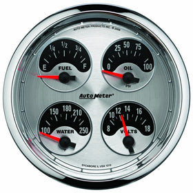 Auto Meter 1225 American Muscle 5" 0-90 Ohm Quad Fuel Level Gauge