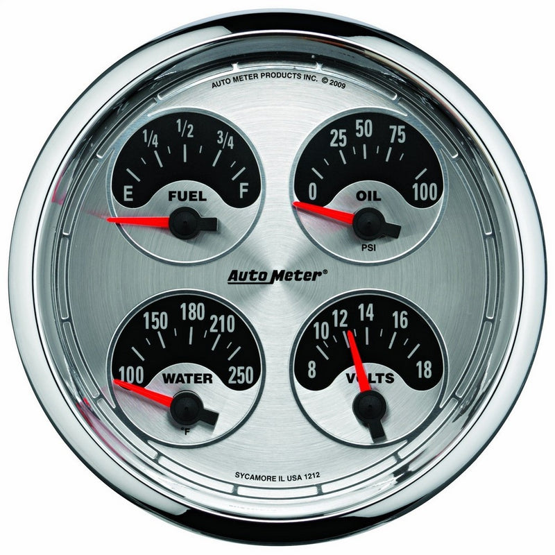Auto Meter 1225 American Muscle 5" 0-90 Ohm Quad Fuel Level Gauge