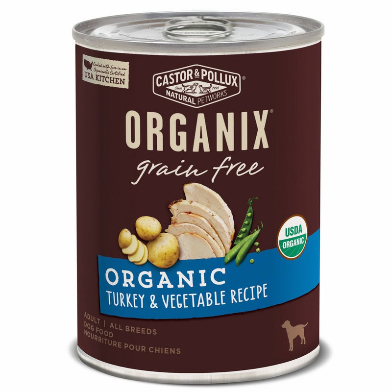 Castor & Pollux Organix Organic Grain Free Organic Turkey & Vegetable Recipe Wet Dog Food, 12.7 oz, Case of 12 Cans