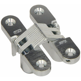 SOSS 208US26DMortise Mount Invisible Hinge with 4 Holes, Zinc, Satin Chrome Finish, 2-3/4" Leaf Height, 5/8" Leaf Width, 23/32" Leaf Thickness, #8 x 1-1/4" Screw Size