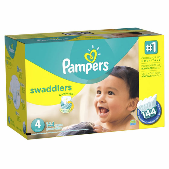 Pampers Swaddlers Disposable Diapers Size 4, 144 Count, ECONOMY PACK PLUS