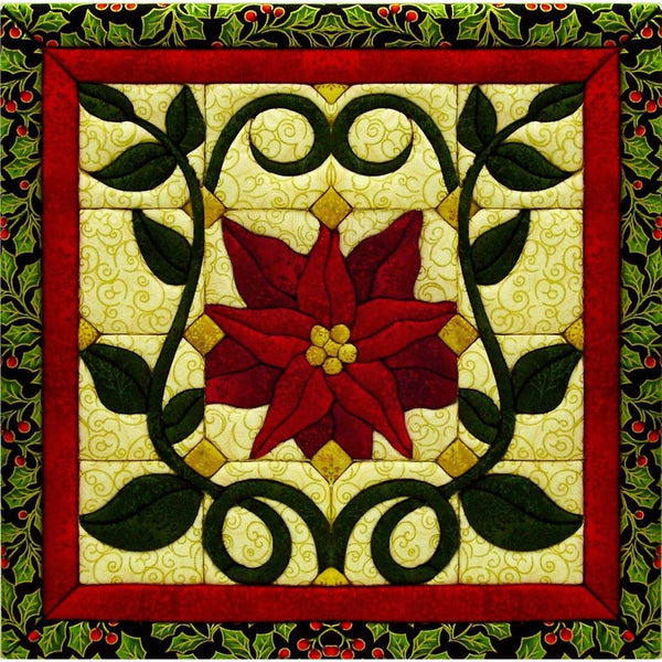 Quilt Magic Christmas Poinsettia Quilt Magic Kit, 12-Inch x 12-Inch