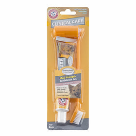 Arm & Hammer Clinical Pet Care Dental Gum Health Kit for Dogs | Contains Toothpaste, Toothbrush & Fingerbrush | Soothes Inflamed Gums, 3-Piece Kit, Chicken Flavor