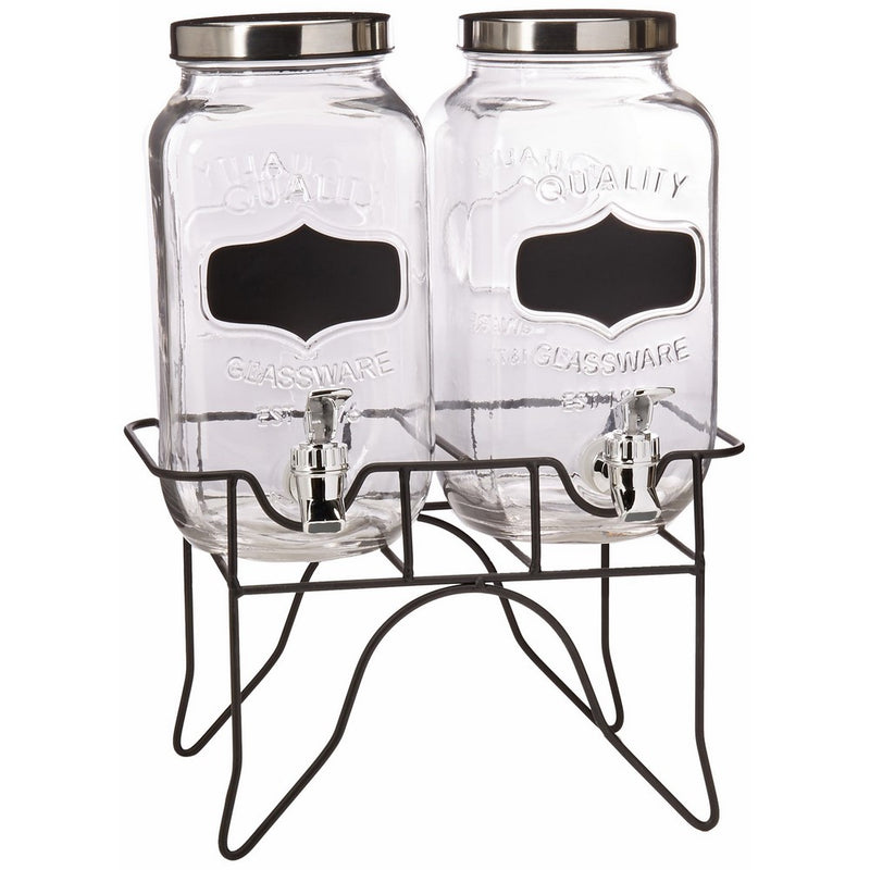 Style Setter Blackboard Beverage Dispenser Set with Stand