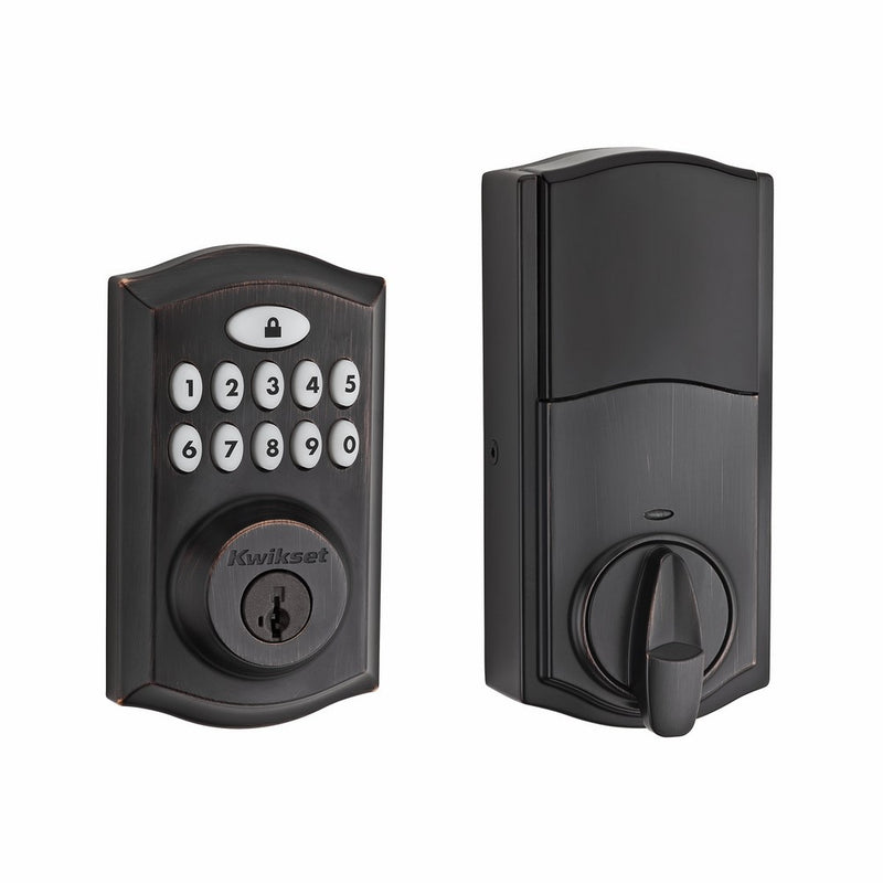 Kwikset 99130-003 SmartCode 913 UL Electronic Deadbolt featuring SmartKey in Venetian Bronze