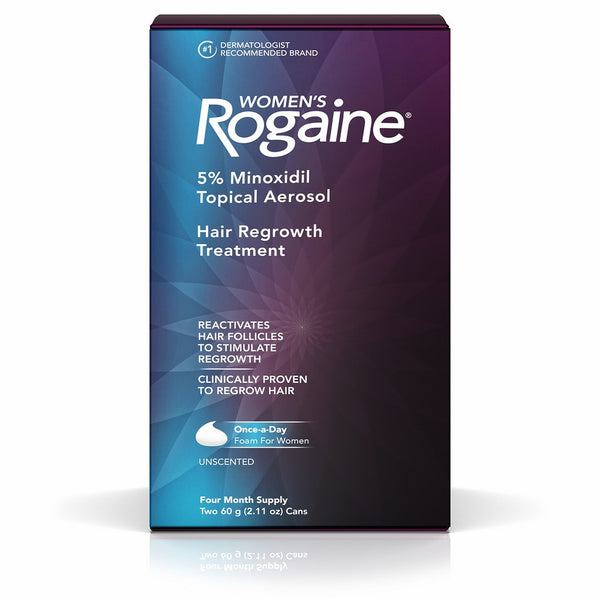 Women's Rogaine 5% Minoxidil Foam for Hair Thinning and Loss, Topical Treatment for Women's Hair Regrowth, 4-Month Supply