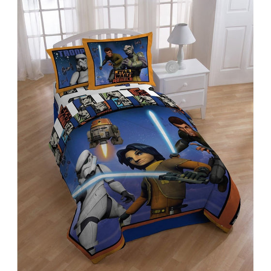 Star Wars Rebels Comforter 3 Pieces Set Reversible Twin Blue