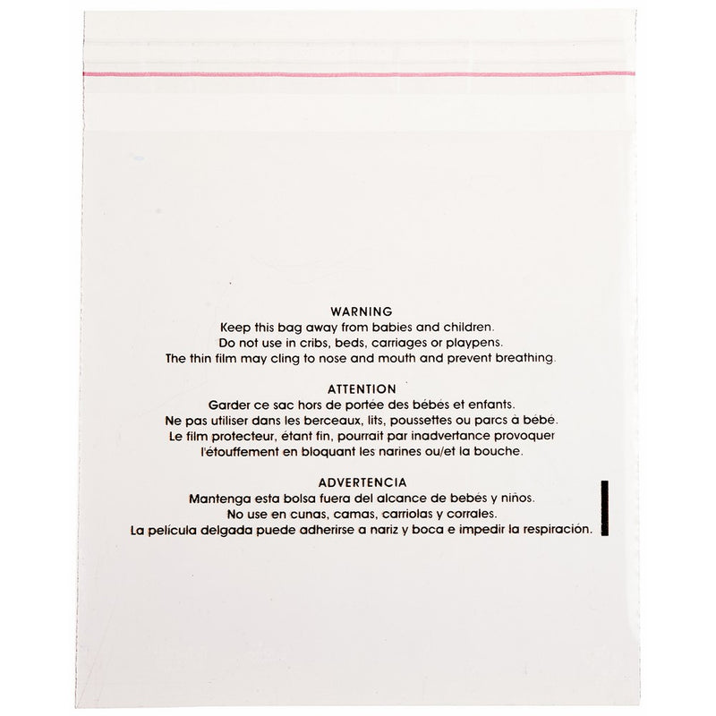 Uline 6" x 6" Clear Poly Mailers Plastic Sacks Bundle Bags, 1.5 mil , Suffocation Warning (S-19948), 100 count