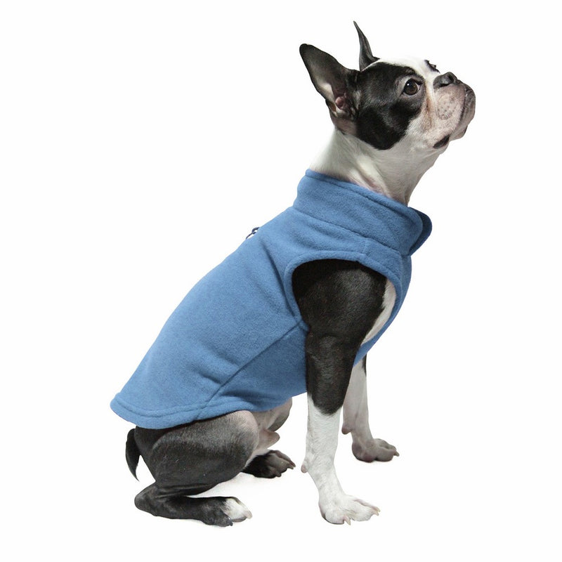 Gooby Every Day Fleece Cold Weather Dog Vest for Small Dogs, Blue, Small