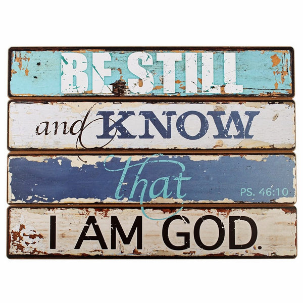 Lighthouse Collection Psalm 46:10 Wooden Wall Plaque (19" x 14")