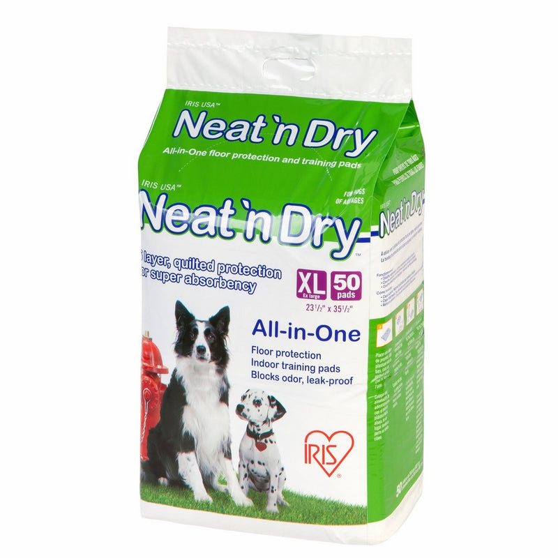 IRIS Neat 'n Dry Premium Pet Training Pads, Extra Large, 23.5" x 35.5", 50 Count