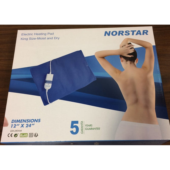 OVERSEAS USE ONLY Norstar 200 KING SIZE Moist & Dry Heating Pad 220-240 Volt