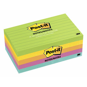 Post-it Notes, 3 in x 5 in, Jaipur Collection, Lined, 5 Pads/Pack (635-5AU)