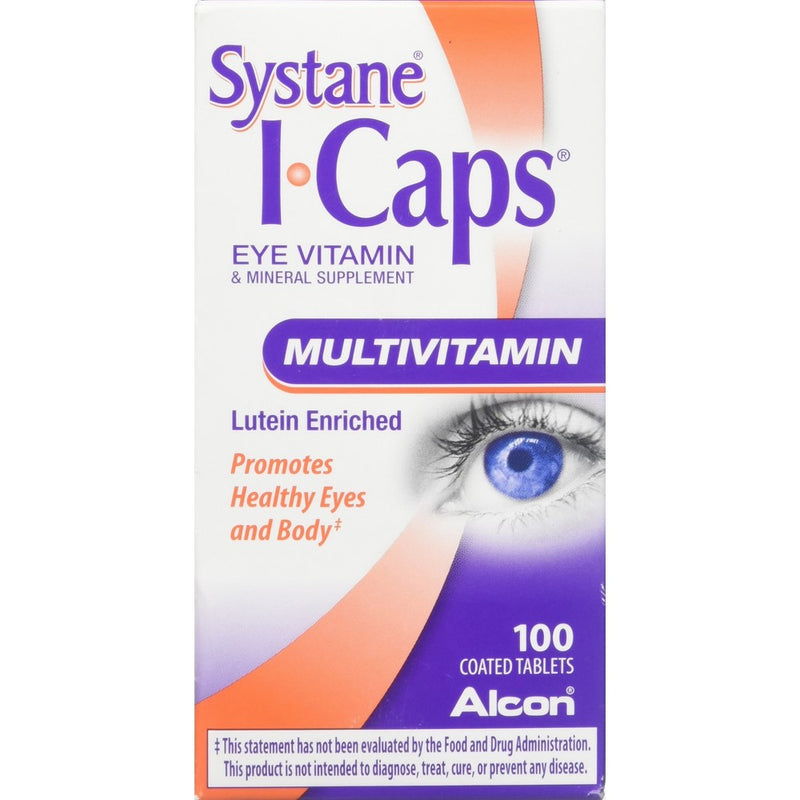 Systane ICaps Eye Vitamin & Mineral Supplement, Multivitamin Formula, 100 Coated Tablets