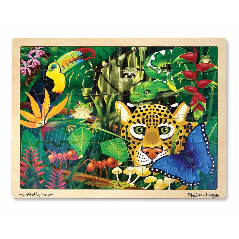 Melissa & Doug Rainforest Wooden Jigsaw Puzzle With Storage Tray (48 pcs)