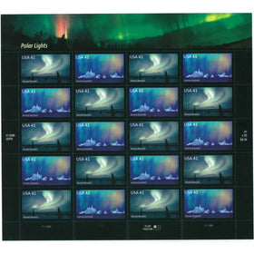 USPS 2007 Polar Lights Sheet of Twenty 41 Cent Stamps Scott 4203-04