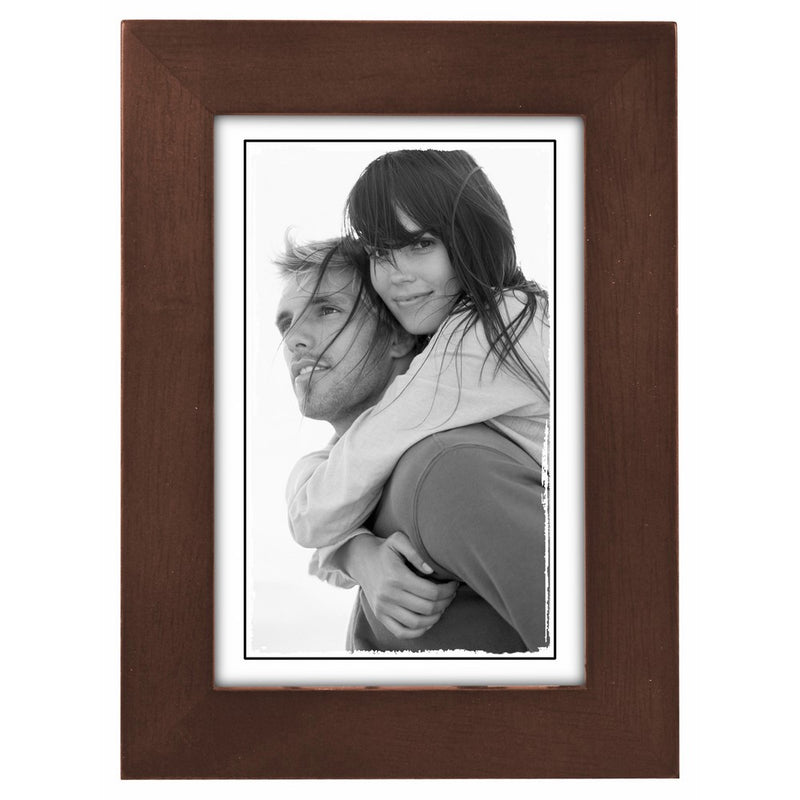 Malden 4x6 Picture Frame - Wide Real Wood Molding, Real Glass - Dark Walnut