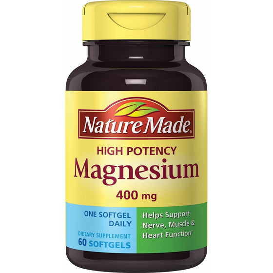 Nature Made High Potency Magnesium 400 Mg One per Day Softgels 60 Ct