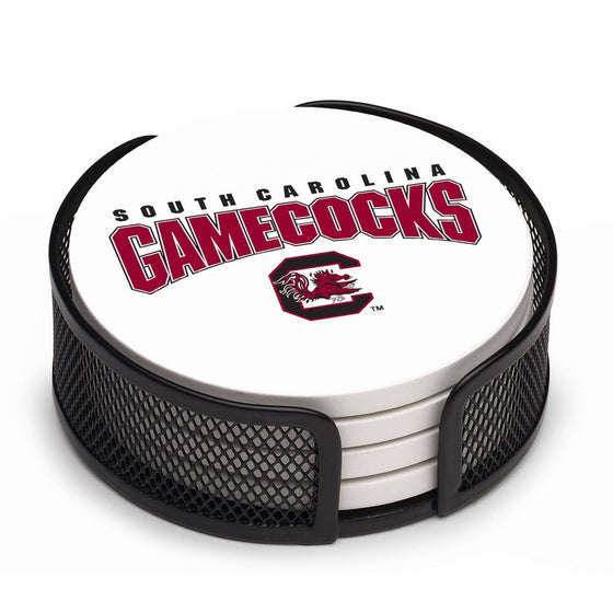 Thirstystone VUSC-HA17 Stoneware Drink Coaster Set with Holder, University of South Carolina