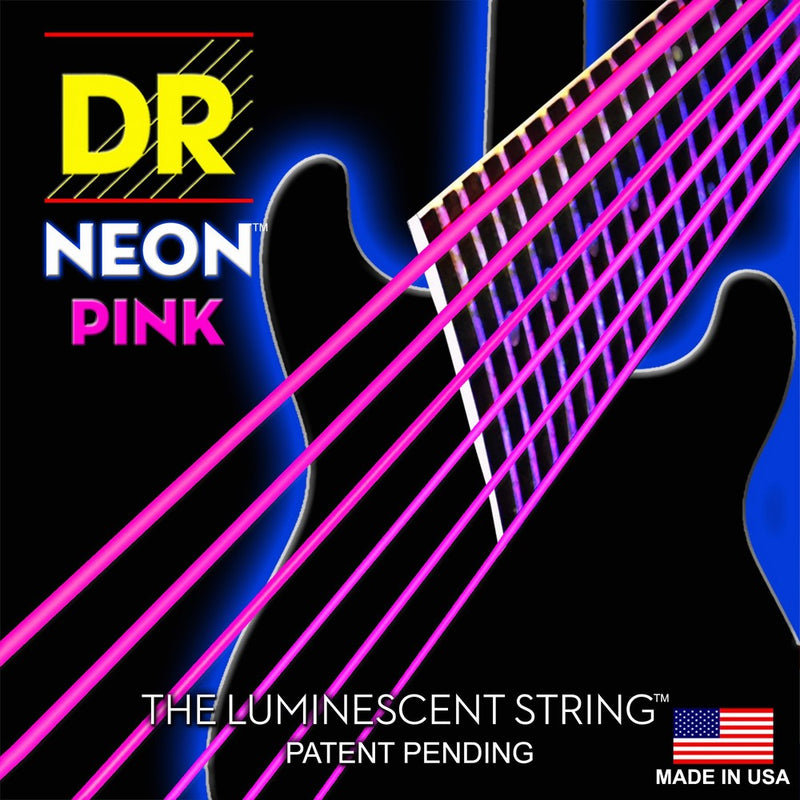 DR Strings NPE-10 Coated Nickel Hi-Def Pink Electric Guitar Strings, Medium