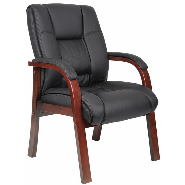 Boss Boss Office Products B8999-C Mid Back Wood Finished Guest Chairs