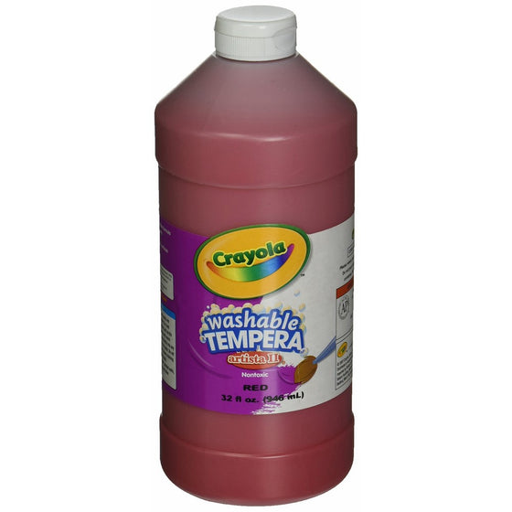 Crayola Red Washable Tempera Paint, 32-Ounce