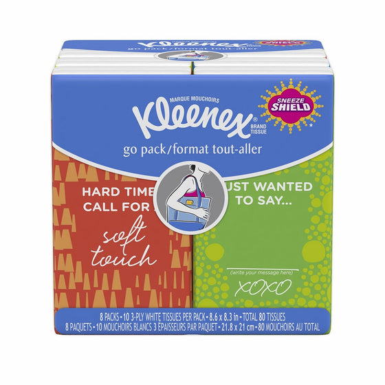 Kleenex Facial Tissues, 8 ct, (Pack of 24)