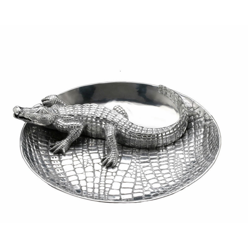 Arthur Court Designs Aluminum 14" Alligator Chip and Dip