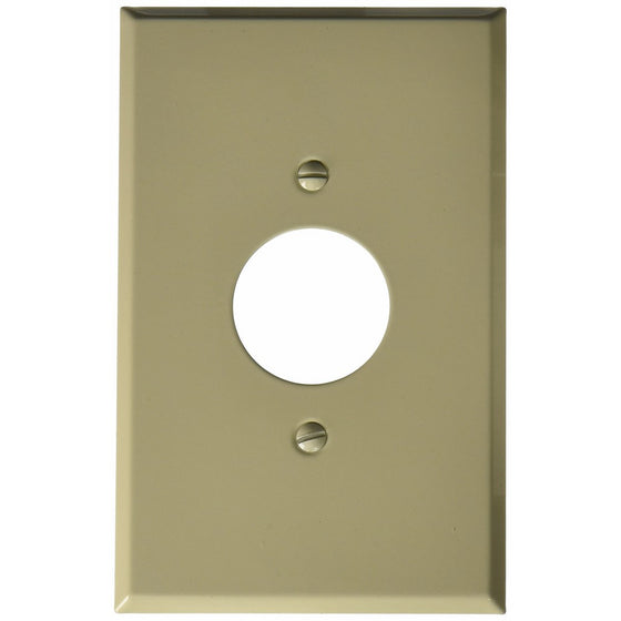 Morris 83753 Painted Steel Wall Plate, Oversize Single Receptacle, 1 Gang, 1.406" Hole Diameter, Ivory