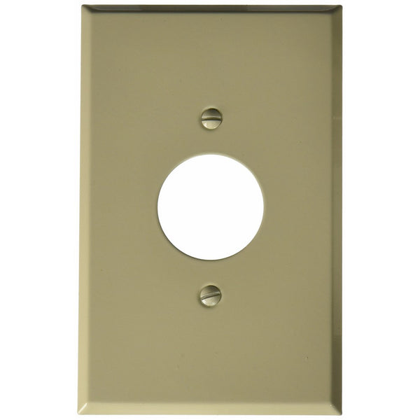 Morris 83753 Painted Steel Wall Plate, Oversize Single Receptacle, 1 Gang, 1.406" Hole Diameter, Ivory