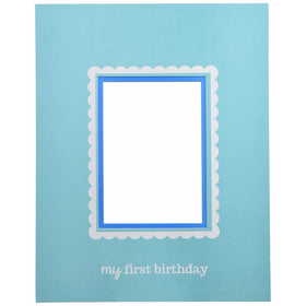 Little Buddy Boys' 1st Birthday Party Autograph Photo Frame , Blue, 14" x 11", Pack of 1