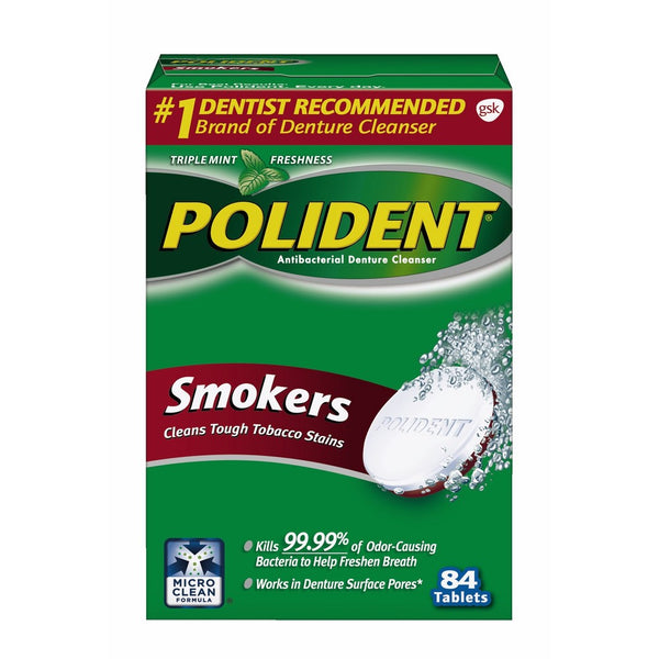 Polident Smokers Denture Cleanser, 84 Count