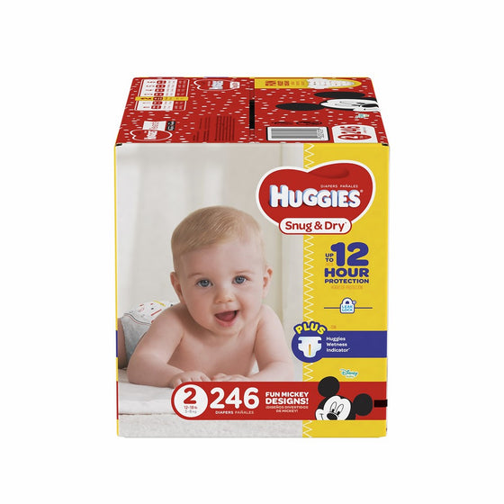 HUGGIES Snug & Dry Diapers, Size 2, 246 Count, ECONOMY PLUS (Packaging May Vary)