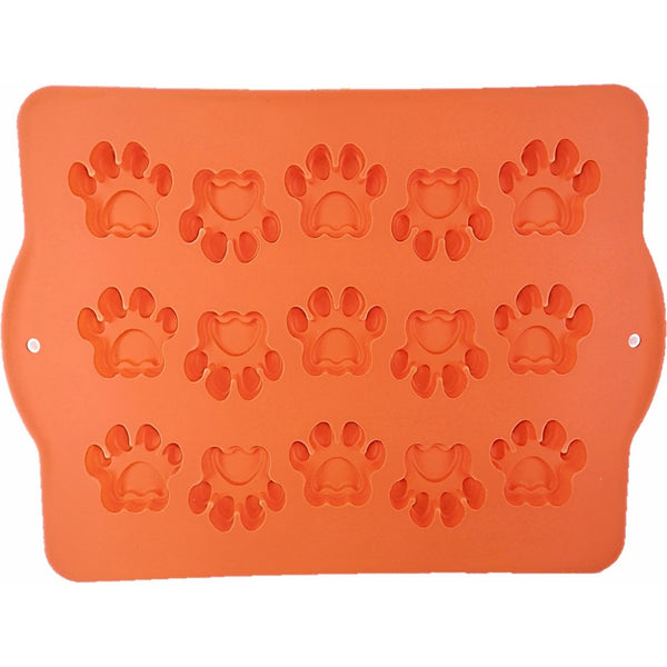 Hugs Pet Products Silicone Bake or Freeze Dog Treat Pan, Paw Print Shapes