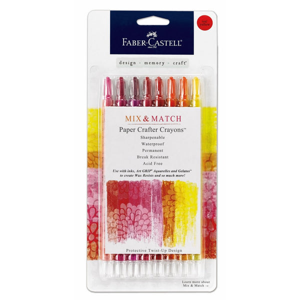 Faber-Castell Paper Crafter Crayons - 8 Count - Red and Yellow Colors