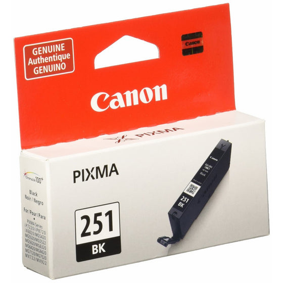 Canon CLI-251 Black Invidivudla Ink Tank, Compatible for MX922,iP8720,iX6820,MG7520, MG6420, MG5620, and MG5721 Printers