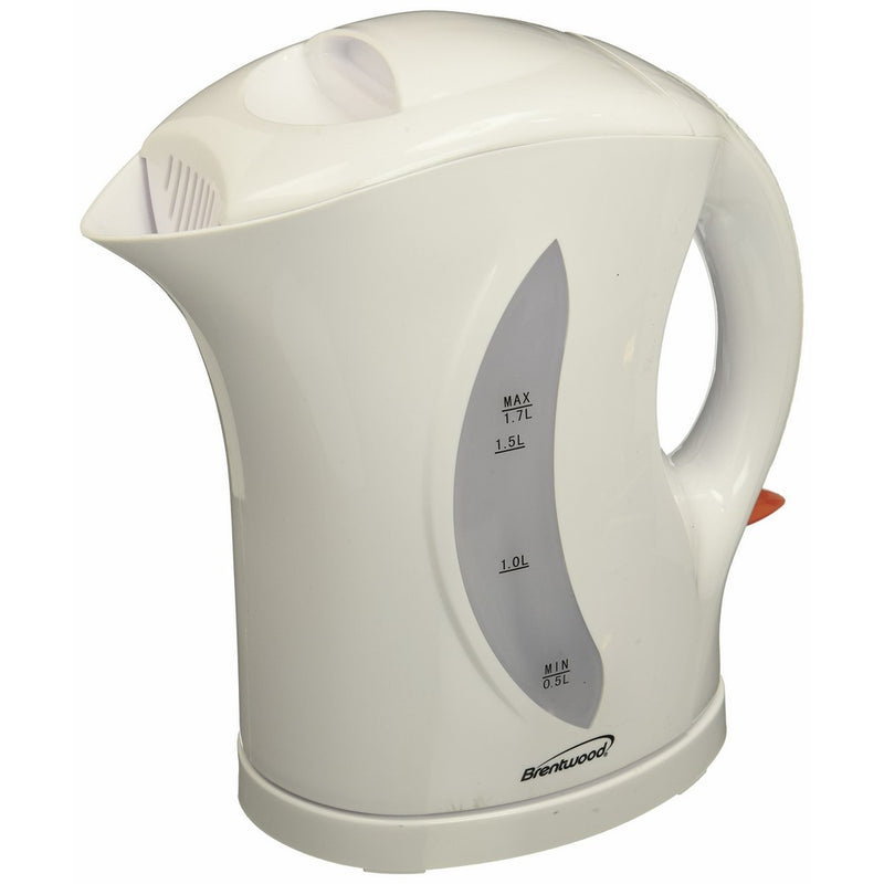 Brentwood Appliances KT-1617 Cordless Plastic Tea Kettle, 1.7-Liter, White
