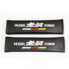 Spec-R Mugen Carbon Fiber Seat Belt Cover Shoulder Pad Cushion - 1 pair