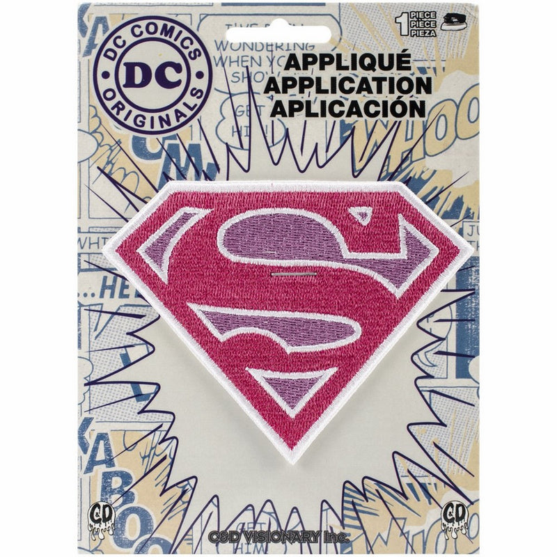Application DC Comics Originals Supergirl Pink Logo Glitter Patch
