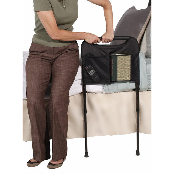 Able Life Bedside Sturdy Bed Rail - Elderly Home Assist Handle Adult Bed Safety Rail & Adjustable Legs Floor Support & Pouch